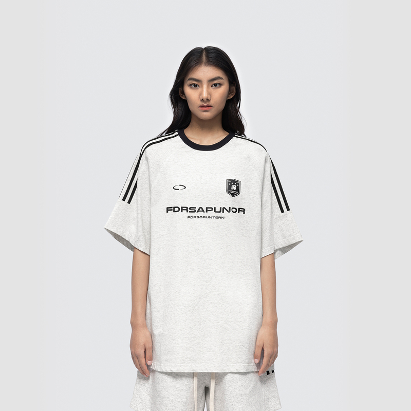 【Wang Xingyue's Style】Fdr Zhang Zai Webbing Avant-Garde Sports Couple Short-Sleeve T-Shirt for Men and Women, American-Style Heavyweight T-Shirt 【Wang Xingyue's Style】Fdr Zhang Zai Webbing Avant-Garde Sports Couple Short-Sleeve T-Shirt for Men and Women, American-Style Heavyweight T-Shirt