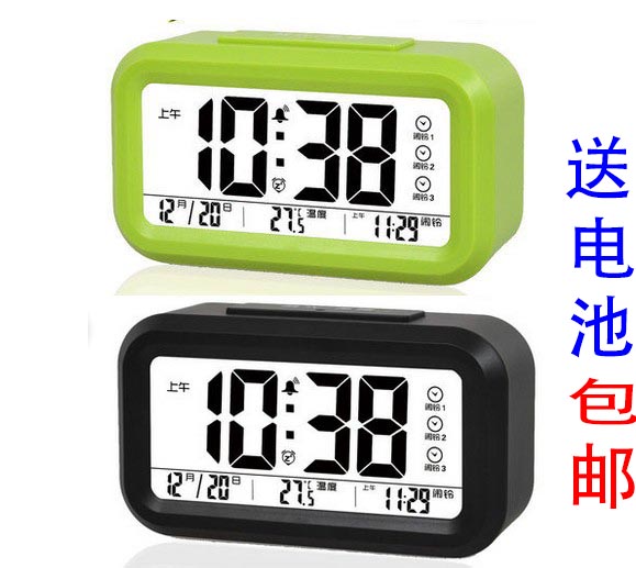 Student Wake Up God Instrumental Bedroom Intelligent Working Day Alarm Clock Old Man Blind Voice Time Instrumental Watch Brief NIGHTLIGHT