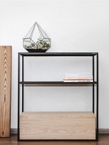 Nordic simple wrought iron multi-level floor clapboard shelf living room creative bookshelf bedroom porch storage shelf