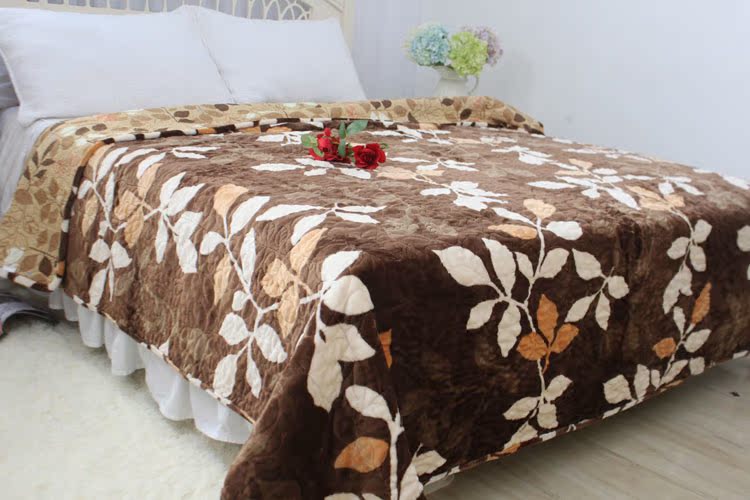 Mùa đông sang trọng bộ đồ giường flannel đồng cỏ chăn bông trải giường đệm bông tấm chăn bốn mùa phổ quát drap giường cotton
