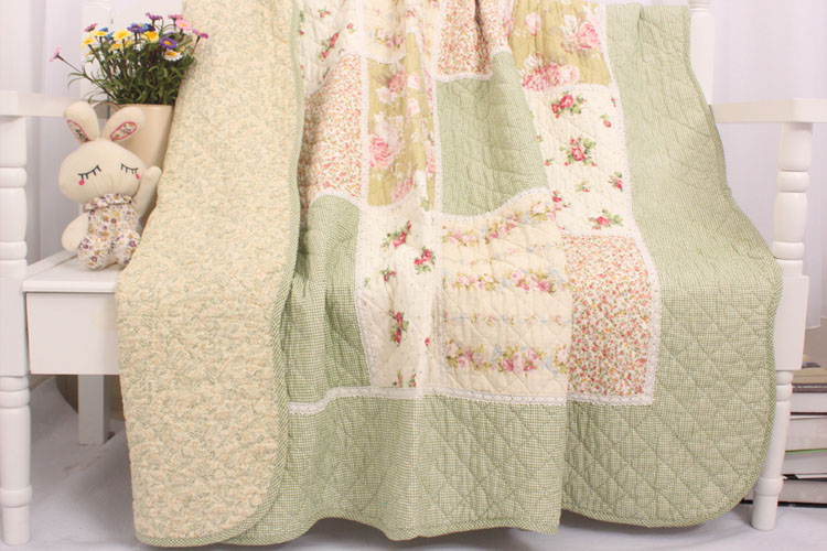 Chất liệu cotton nguyên chất kiểu Hàn Quốc mới trải giường vải sân vườn khối vải trải giường dày tấm quilting là đơn có thể được bao phủ bộ ga nệm