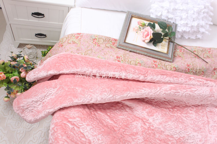 Winter giường sang trọng rửa sạch bông flannel chắp vá chăn mảnh duy nhất của khăn trải giường bông bìa dày mùa xuân và mùa thu mền mỏng - Trải giường thảm chân giường