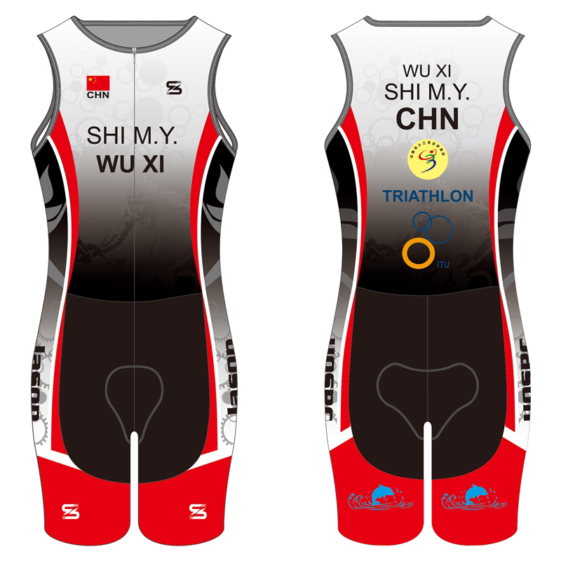 Sleeveless triathlon triathlon swimming, cycling and running two-piece one-piece rowing suit custom-made with personalized design