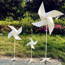 Xinhong four-leaf White Black small windmill outdoor thickened plastic windmill toy stage decoration photography Windmill