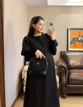 PEIPEI Pregnancy Women Dress High Set Splicing One-piece One-piece Dress Suit Fall New High-end Hbourne Wind Big Code Spring Dress