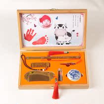 Fetal hair souvenir Baby hand and foot print painting Umbilical cord chapter Custom painting pendant box Save bottle diy homemade fetal brush