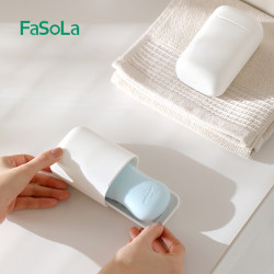 Fasola Travel Soap Box, Portable Sealed Soap Box with Lid for Business Trips, New Draining Storage Soap Box