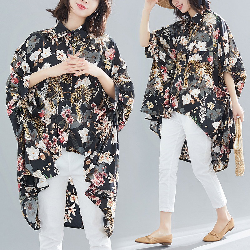 Pregnancy maternity dress blouses Long version Fashion snow-spinning shirt loose with large size pregnant women's shirt female summer outings sunscreen