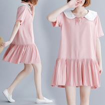 Pregnant womens summer dress long chiffon dress fairy dress belly large size doll dress fashion tide mother maternity dress