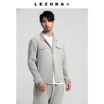(Mid-year promotion)Pleated life Japanese house fabric Lapel frock pocket jacket jacket male