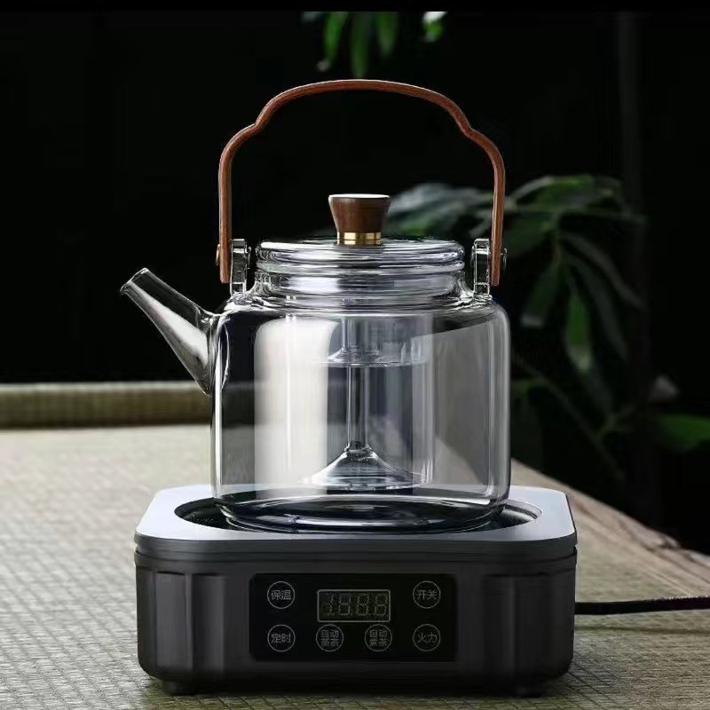 High boron silicon glass teapot lifting beam cooking teapot electric pottery stove heating flower and grass teapot teapot teapot-Taobao