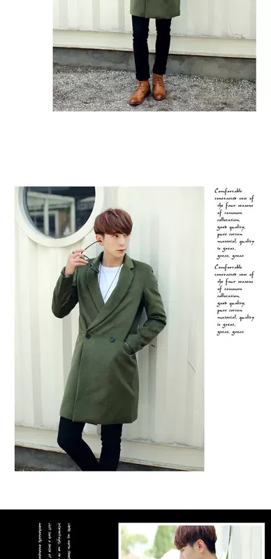 Mùa thu và mùa đông nam ấm áp áo khoác nam cộng với bông dài phần tóc stylist thanh niên kinh doanh quần áo nam bình thường áo da lộn nam