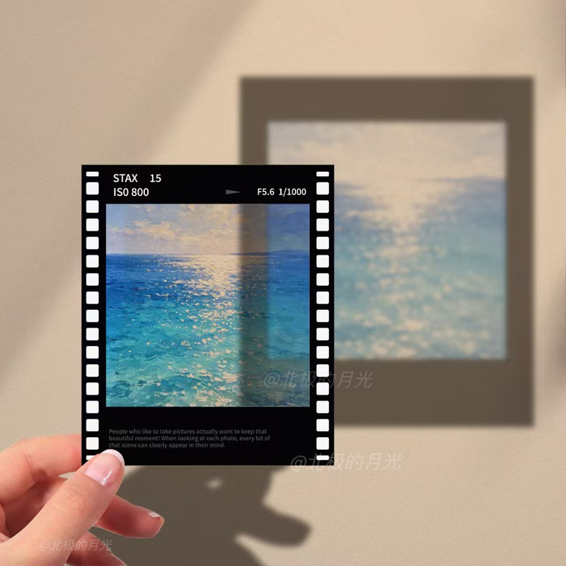 Original Landscape Sea Moon Sunset Film Polaroid Postcard Bookmark Light and Shadow Card Check-In Photo Gift