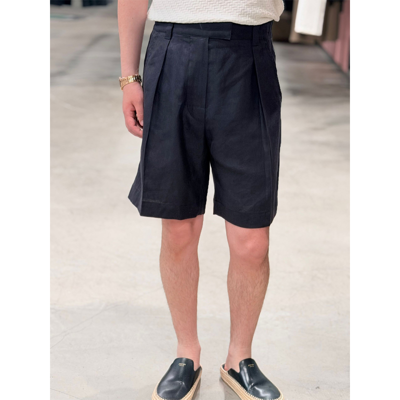 Lacaliffa Italian Old Money Reinga 100% French Mercerized Linen Bermuda Vacation Shorts Lacaliffa Italian Old Money Reinga 100% French Mercerized Linen Bermuda Vacation Shorts