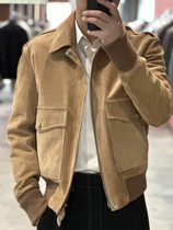 LA CALIFFA 65500 Yuan Edition Presidents Early Autumn Natural Sudan Lamb Leather A2 Flight Jacket