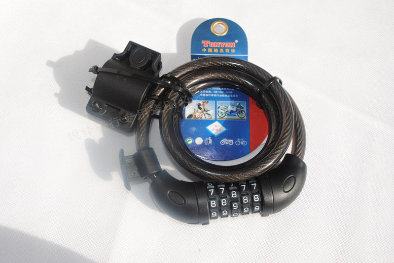 2019 new universal anti-theft lock TONYON bicycle lock ring type lock wire lock five-digit password lock with bracket