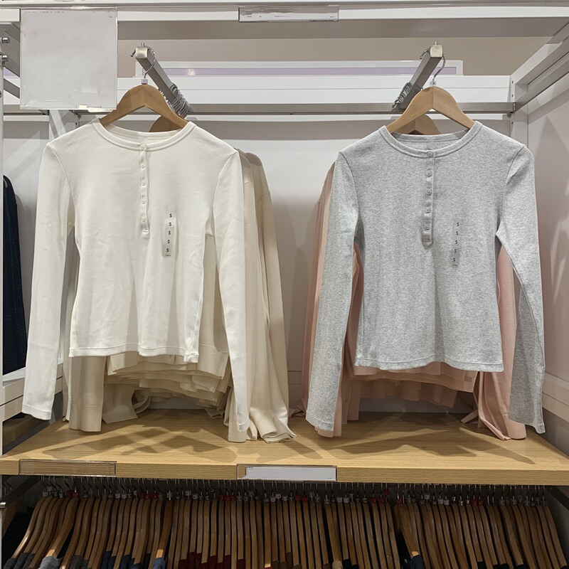 Women's Ribbed Henley Collar T-Shirt/Long-Sleeved Slim-Fit Top R479591/487908/487581 Women's Ribbed Henley Collar T-Shirt/Long-Sleeved Slim-Fit Top R479591/487908/487581