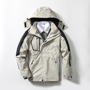Jacket men's three-in-one windbreaker detachable plus velvet thick autumn and winter mountaineering jacket women's outdoor ski suit