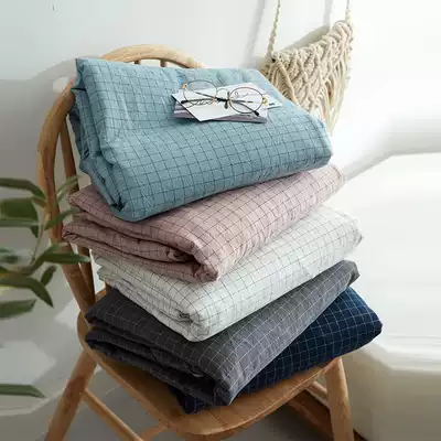 Shushuang skin-friendly four-piece set of water wash cotton cotton cotton Japanese bedding bed sheets quilt cover super soft nude sleep