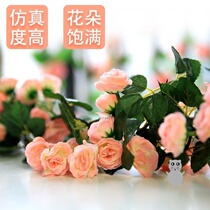 Wall decoration simulation wisteria rattan indoor ceiling pipe wedding decoration rose vine winding fake flower vine