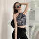 Spicy Style Halter Neck Camisole with Square Scarf, Fashionable and Trendy with a High-End Feel, Small Camisole for Women