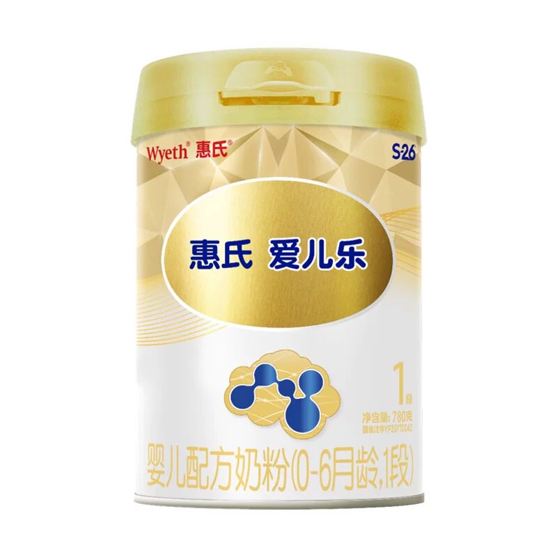 86元！惠氏S-26金装爱儿乐1段780g
