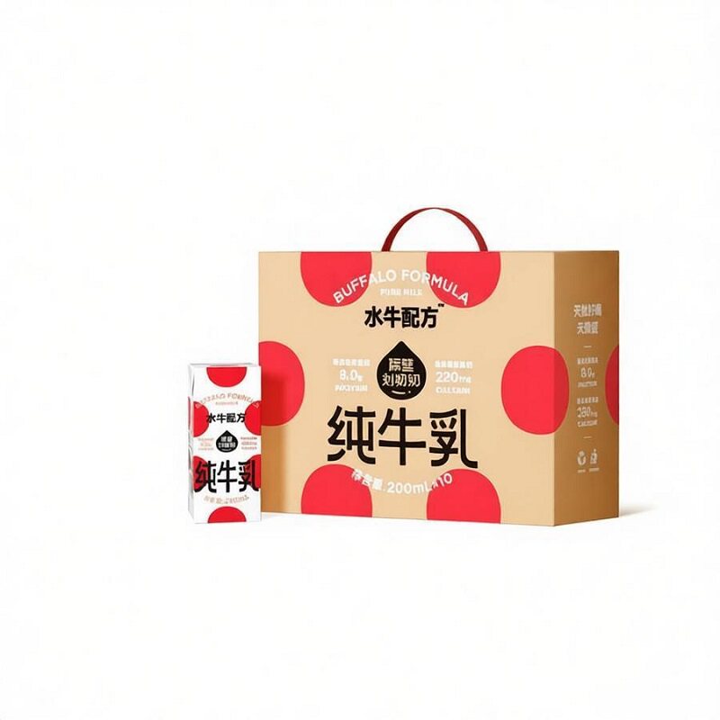 隔壁刘奶奶4.0g蛋白水牛配方纯牛奶200ml*10盒高钙儿童牛奶砖包款