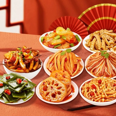 开口爽荤素零食大礼包休闲食品