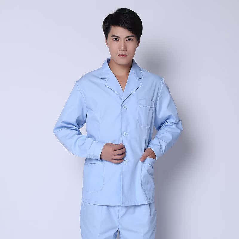 Nightingale trắng Coat ngắn dài tay Chia Set Nam và Nữ y tá bác sĩ y tá điều dưỡng chăm sóc tại nhà quần áo