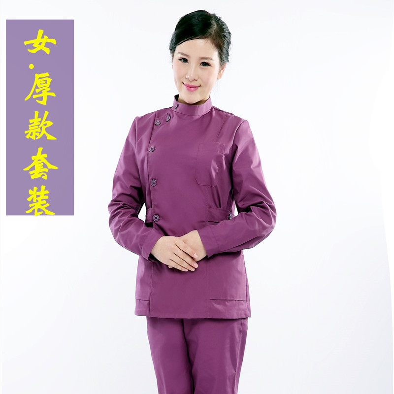 Dentist Nightingale Workwear Y tá Chia Set ngắn tay áo dài tay áo Saparing Răng Trắng Tía Xanh da trời