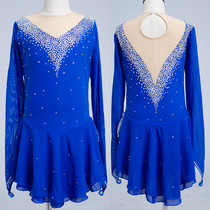 Ice Upper Dancer Figure Skating Test Class Competition Performance Suit Childrens Bronzed Drill Skater Skating Suit Adult Costen Custom