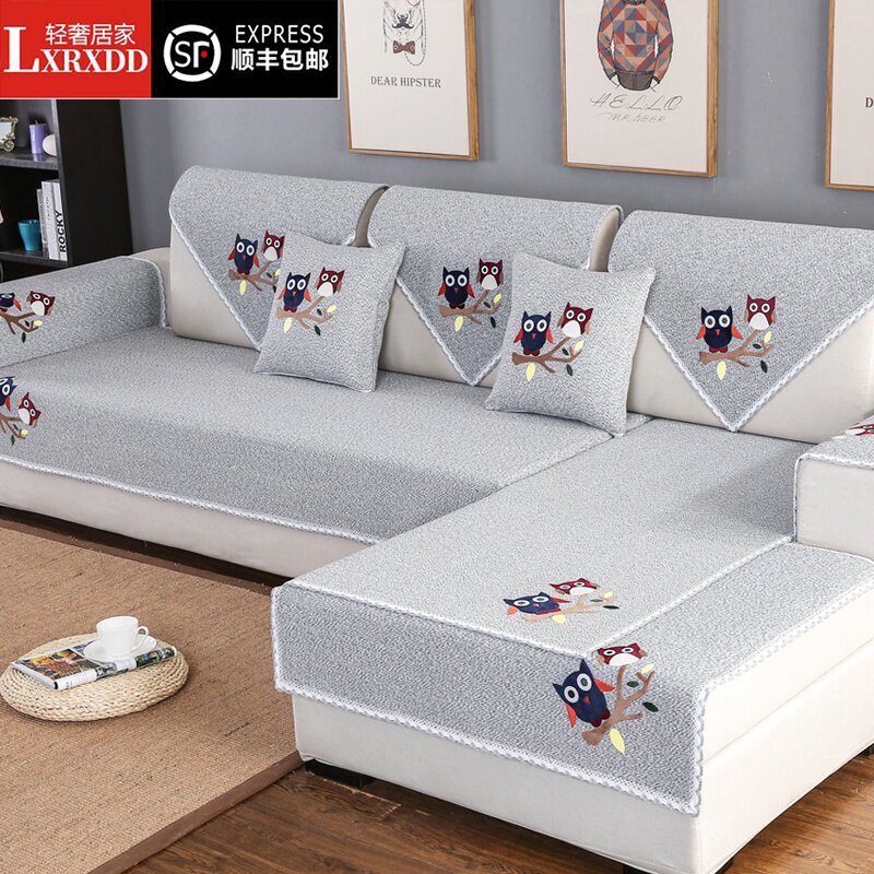 LXRXDD four seasons universal sofa cushion non-slip cotton linen sofa cover all-inclusive universal cover Nordic simple modern sofa
