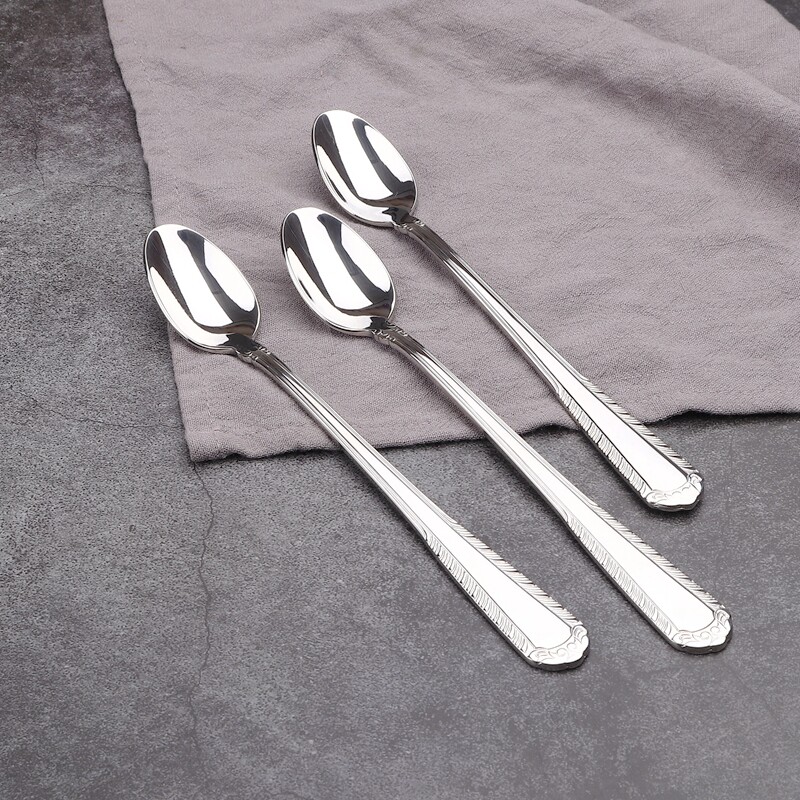 18-10 Stainless Steel Long Handle Stirring Spoon Coffee Spoon Juice Spoon Spoon Spoon Long Ice Spoon Milk Powder Stirring Spoon