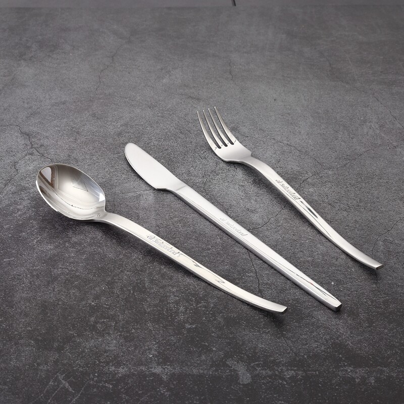 Swiss Airlines custom 304 stainless steel western food knife and fork spoon Western food knife and fork spoon three-piece set of household steak knife and fork