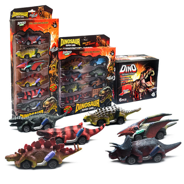 Simulation dinosaur pull back inertia car toy Stegosaurus Brachiosaurus Tyrannosaurus Rex racing model interactive parent-child toys