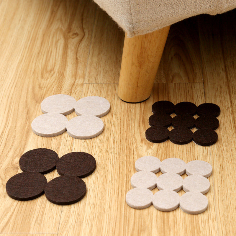 Table Feet Chair Feet Protection Mats Furniture Muted Abrasion Resistant Felt Slip Patch Round Square Able to cut back adhesive Adhesive Sheet