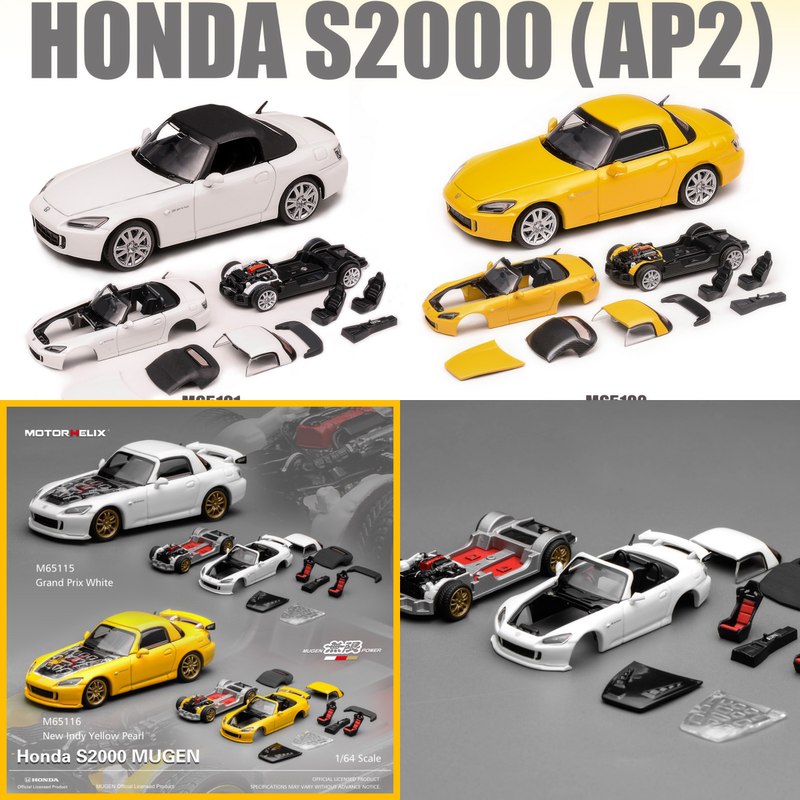In Stock Motorhelix Mh 1:64 Honda S2000 Ap2 Assembled Magnetic Version Car Model