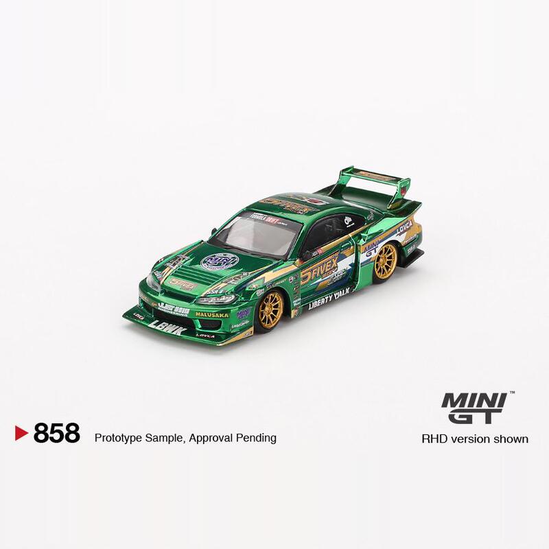 In Stock Minigt 64 Nissan Super Silhouette Electroplated S15 Silvia Car Model 858