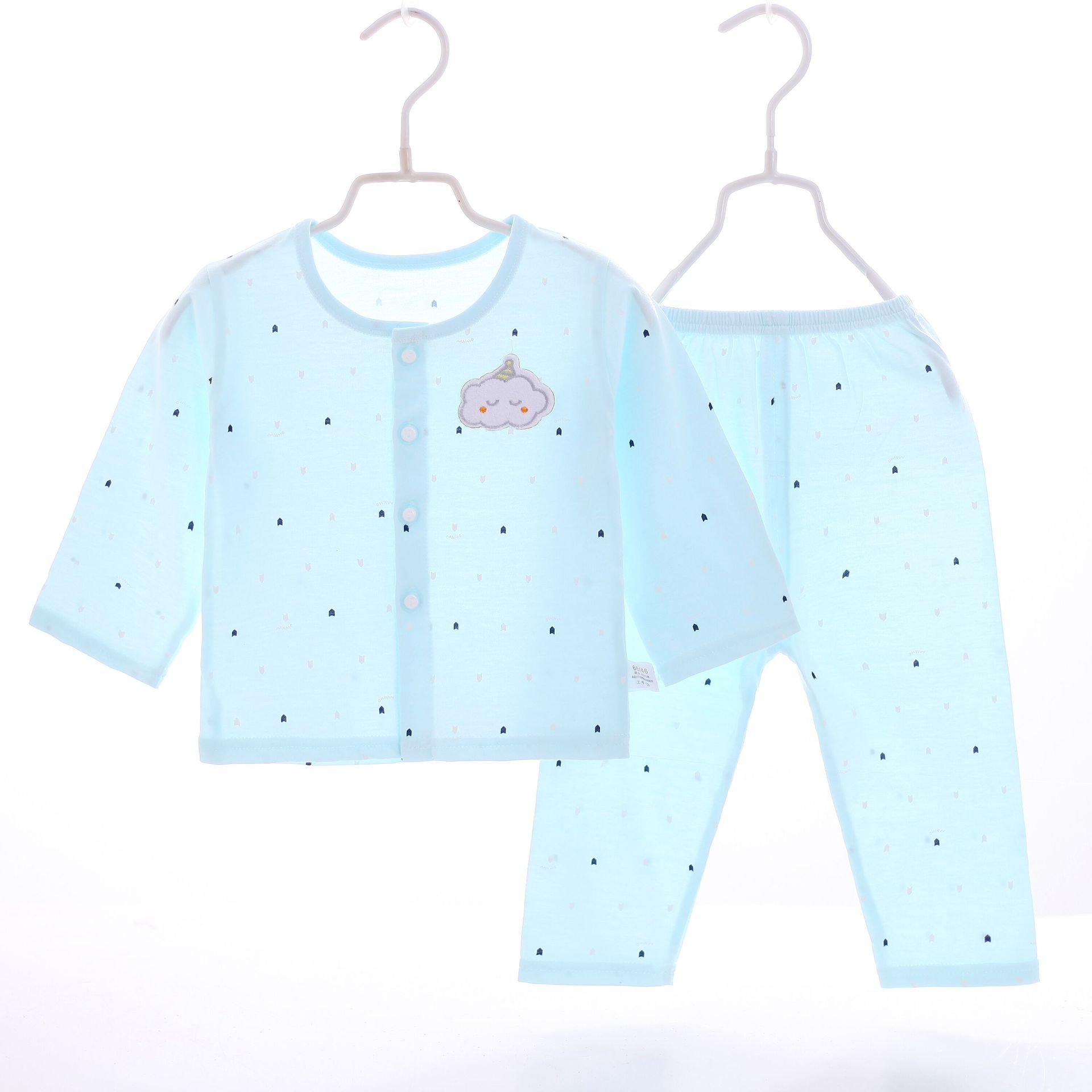 2021 newborn baby sleepwear suit Summer slim fit pure cotton Boy dress Long sleeves Air conditioning Two-style 0-2-year-old 1
