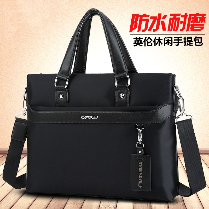 Ralph Lauren Polo Men's Portable Briefcase Business Casual Oxford Cloth Shoulder Messenger Bag Nylon Hand Bag Computer File Bag