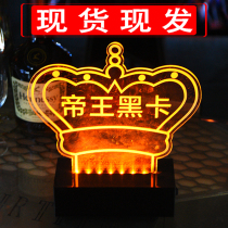 Bar Entertainment Luminous Reserved Brand Customized VIP Table Number plate Luminous Reserved Brand Hot Crown Reserved Brand