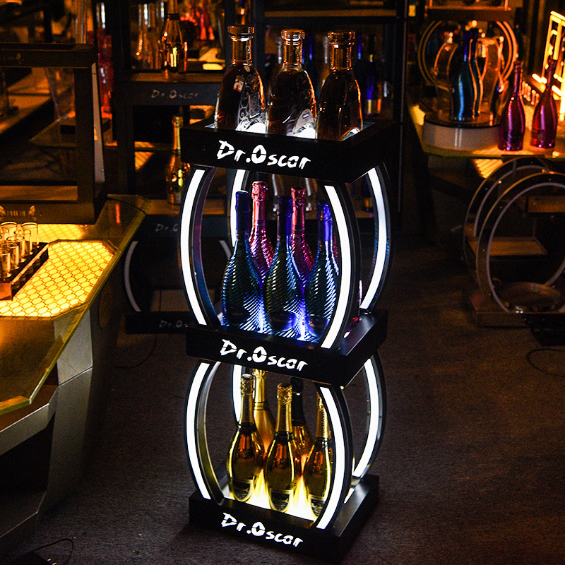 Luminous wine cabinet night KTV hotel high-grade luminous wine cabinet beveled champagne glass luminous cabinet champagne cabinet