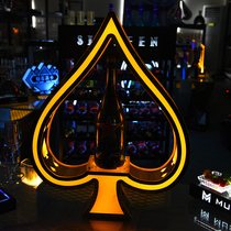 Spades a champagne seat bar wine seat LED stainless steel luminous wine rack large high end luminous champagne rack