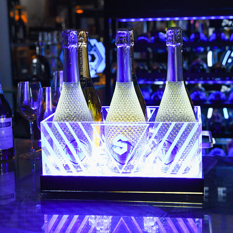 Bar luminous ice bucket wine seat wine red wine champagne barrel led luminous acrylic wine barrel KTV luminous beer barrel