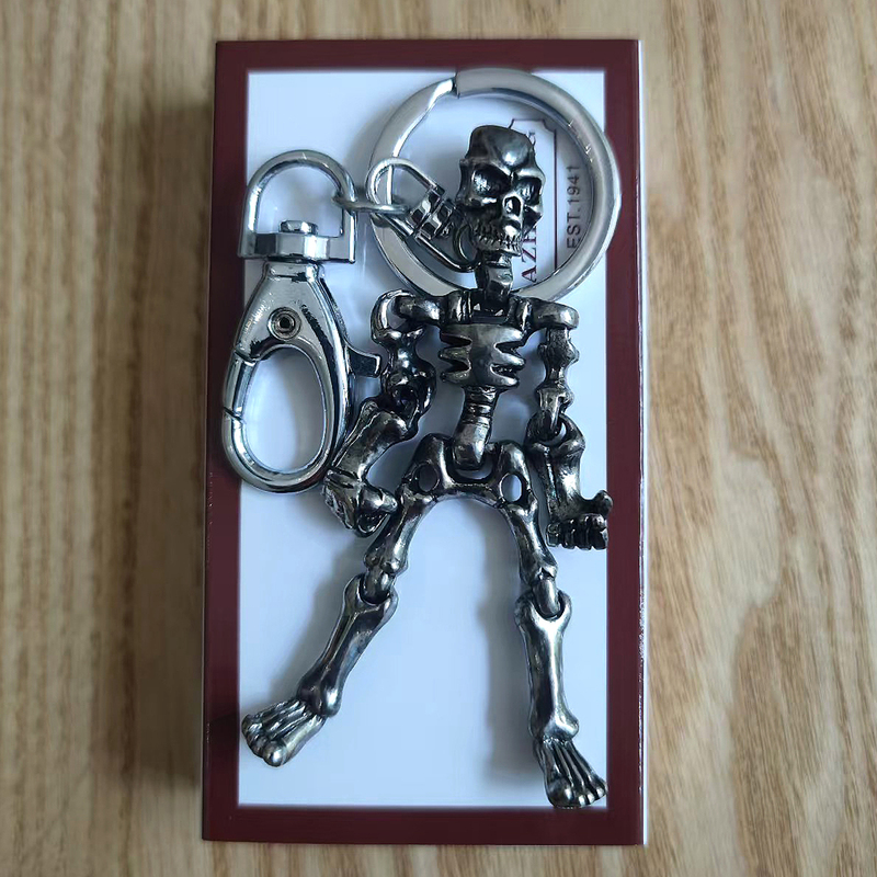 Articulated Skeleton Keychain Creative Cute Men's Car Keychain Metal Key Ring Pendant
