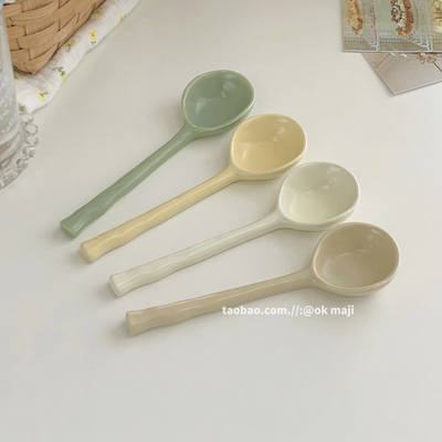 High-appearance-level ceramic spoons, ins cute yogurt bowls, high-end tableware, instant noodles, oatmeal, small soup, household soup spoons