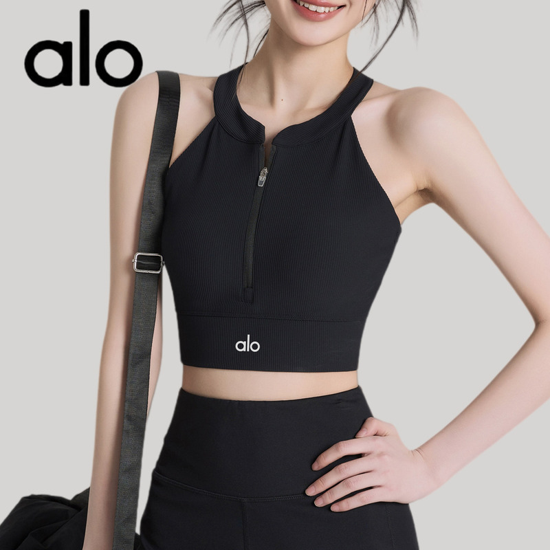 Aio Front Zipper Shock-Proof Sports Bra for Women, High-Intensity Training Fitness Bra, Running Yoga Vest-Style Outer Wear