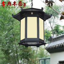 New Chinese Iron Art Pvc Outdoor Waterproof Suspended Imitation Ancient Lamp Doorway Balcony Indoor Catering Shop Fire Pot Shop Lantern