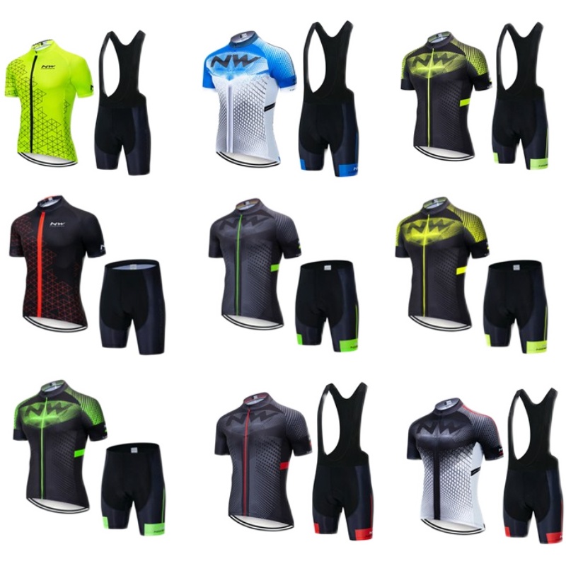NW riding clothes men's road bike mountain bike bicycle short-sleeved blue suit breathable quick-drying can be customized summer
