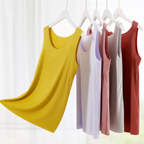 Knitted vest sling female chamdale with white base Black unscented thin round neck sleeveless solid color top